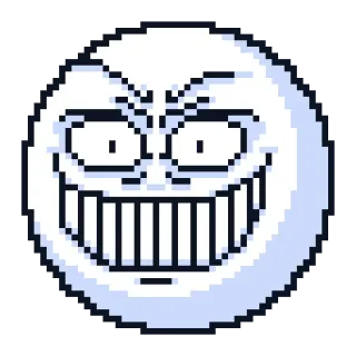 😈 face, pixel art, cartoon, evil, grinning telegram sticker