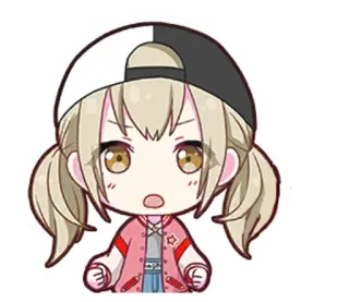 🌟 Chibi, Anime, Personagem, Desenho animado, Garota, Adesivo whatsapp sticker