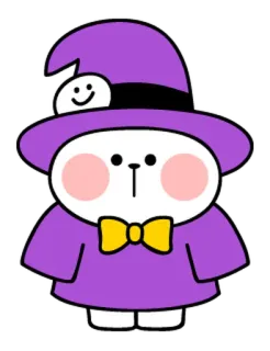 👻 słodkie, królik, czarodziej, kreskówka, postać, zwierzę telegram sticker