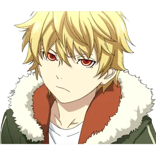 😠 anime, character, blonde hair, red eyes telegram sticker