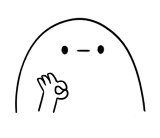 🥚 sinal ok, gesto de mão, desenho animado, branco, meme, engraçado telegram sticker