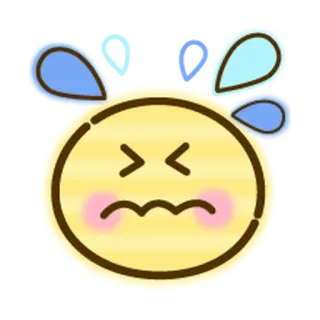 🌸 Emoji, Nervoso, Suor, Ansioso, Preocupado telegram sticker