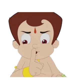 🤫 Cartoon, Figur, Stille, Finger, Junge telegram sticker