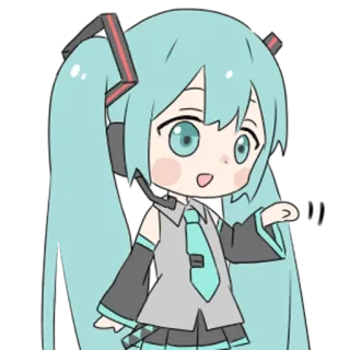 👋 Hatsune Miku Anime, Vocaloid, Kawaii, Chibi, Süß, Miku telegram sticker