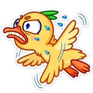😠 pato, desenho animado, suando, correndo, engraçado, animal, pássaro telegram sticker