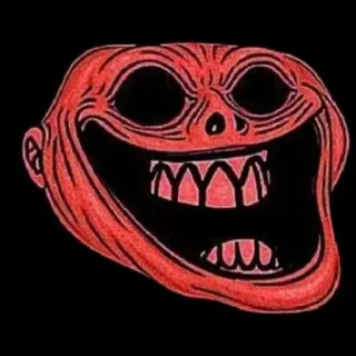 😂 Trollface, Meme, Rood, Internet telegram sticker