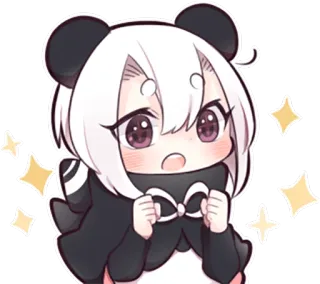 ✨ Chibi, mono, Panda, Kawaii, Anime, Manga telegram sticker