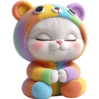 😇 kot, tęcza, słodkie, zwierzę, naklejka, kreskówka whatsapp sticker