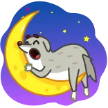 😴 anjing, bulan, tidur, bintang, malam, kartun, imut whatsapp sticker