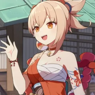🎆 Yoimiya Genshin Impact Anime, Chica, Personaje, Yoimiya, Genshin Impact, Videojuego whatsapp sticker