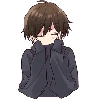 ☺️ Anime, Menino, Fofo, Desenho animado, Suéter telegram sticker