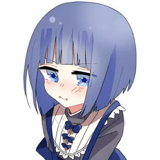 ☺️ Anime, Manga, Triste, Piangendo, Ragazza, Cartone animato telegram sticker
