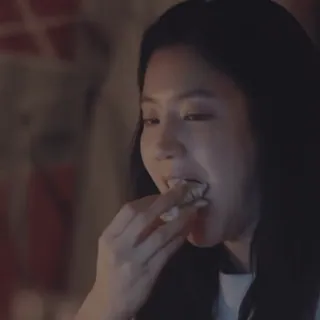 🍴 eating, woman, food, person, mouth, snack telegram sticker