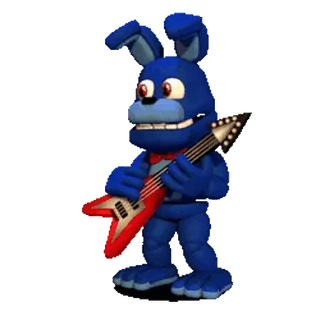 🎸 Bonnie Five Nights at Freddy's animatronic, rabbit, blue, guitar, game telegram sticker