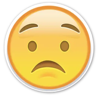 😟 Emoji, Triste, Faccia, Espressione, Giallo, Sentimento, Dispiaciuto, Infelice telegram sticker