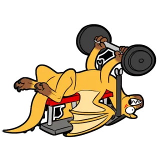 💪 naga, angkat besi, kartun, bench press, olahraga, kebugaran telegram sticker