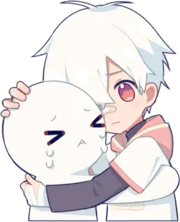 🤗 Anime, Desenho animado, Fofo, Abraçando, Kawaii, Triste telegram sticker