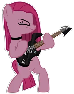 🦄 poni, guitarra, música, dibujo animado, animal, rock, equino telegram sticker