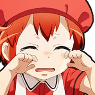 🩸 Anime, Cells at Work, Weinen, Träne, Rotes Blutkörperchen, Charakter, Illustration whatsapp sticker