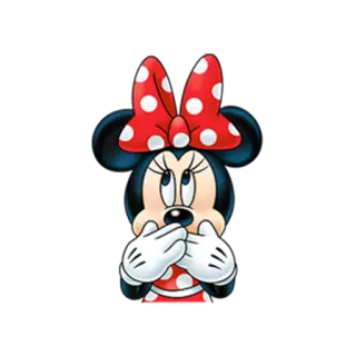 😶 Minnie Mouse Minnie, Disney, Cartone animato, Carino, Fiocco, Pois telegram sticker