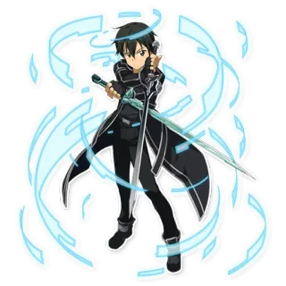 👨‍🎤 Kirito Sword Art Online 애니메이션, 검, 전사, 캐릭터, 판타지 telegram sticker