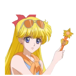 😠 Sailor Venus Sailor Moon Anime, Dessin animé, Magical Girl, Fille, Mignon, Sailor Moon whatsapp sticker