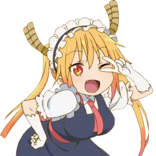 😉 Tohru Miss Kobayashi's Dragon Maid Anime, Dragon, Servante, Dessin animé, Personnage, Mignon whatsapp sticker