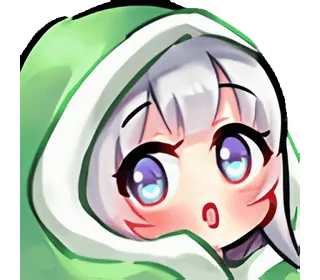 💚 动漫女孩, 可爱, 表情符号, 卡哇伊, 贴纸, 卡通 telegram sticker