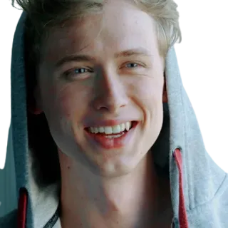 😁 persona, hombre, sudadera con capucha, retrato, sonrisa, cara telegram sticker