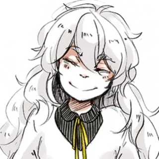 🤍 anime, manga, cartoon, white hair, illustration, drawing telegram sticker