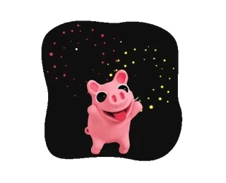 🎉 หมู, สัตว์, การ์ตูน, น่ารัก, สีชมพู, มีความสุข telegram sticker