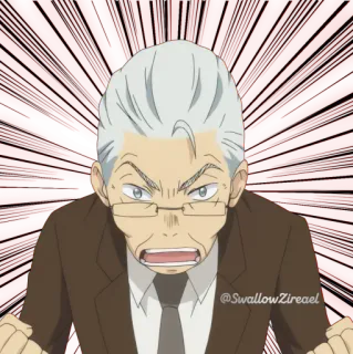 😠 Anime, Tức giận, Phản ứng, Ông già, Bực bội telegram sticker