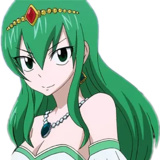 🙂 anime, green hair, woman, character telegram sticker