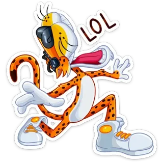 😃 Chester Cheetah LOL チーター, 漫画, スナック, チートス, 動物 telegram sticker