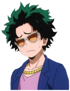 😎 Izuku Midoriya My Hero Academia 动漫, 英雄, 时尚, 太阳镜, 我的英雄学院 telegram sticker