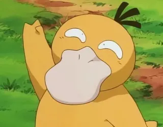 ✌ Psyduck pokemon, Psyduck, cartoon, geel, eend, verward telegram sticker