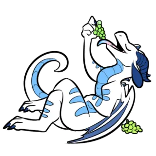 🍇 龙, 葡萄, 卡通, 幻想, 动物, 可爱 telegram sticker
