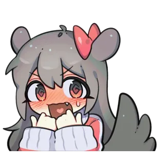 🎀 anime, imut, cewek, kartun, kawaii, malu whatsapp sticker