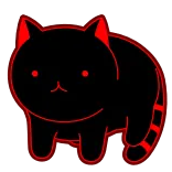 😸 gato, negro, rojo, animal, silueta, contorno whatsapp sticker