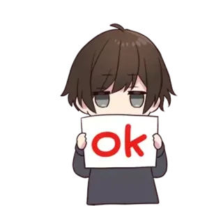 👍 ok anime, cute, cartoon, agreement, sign telegram sticker