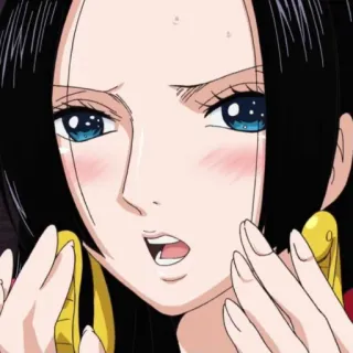 🥰 Boa Hancock One Piece anime, personagem, mulher, mangá, bonita, preocupada telegram sticker