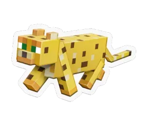 🐱 Minecraft minecraft, ocelot, dier, blokkerig, spel telegram sticker