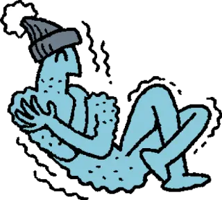 ❄️ mostro, freddo, inverno, cappello, rilassante, cartone animato, personaggio telegram sticker
