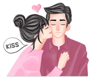 😘 KISS beso, amor, pareja, romance, corazón telegram sticker