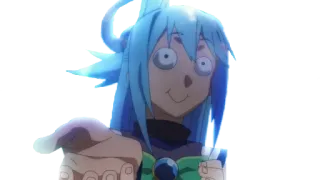 🤲 Aqua Konosuba Anime, Cara graciosa, Konosuba, Aqua, Meme telegram sticker