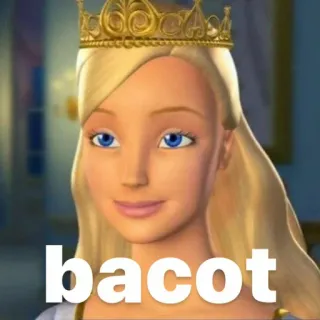 🤮 bacot Barbie, Księżniczka, blond włosy, korona, Mem, Wyraz, Portret telegram sticker