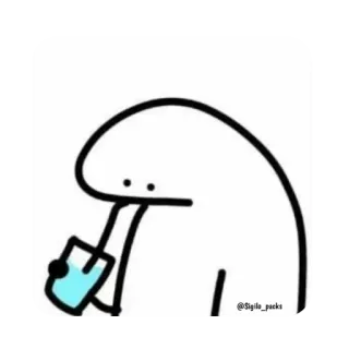 😐 drinking, cartoon, stick figure, water, cup telegram sticker