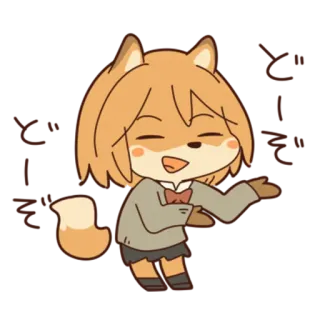 😊 animal, renard, mignon, dessin animé, personnage, kawaii telegram sticker