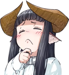 🤔 アニメ, 女の子, 角, かわいい, イラスト telegram sticker