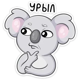 🤔 УРЫЛ коала, думает, животное, милый, мультфильм, стикер telegram sticker